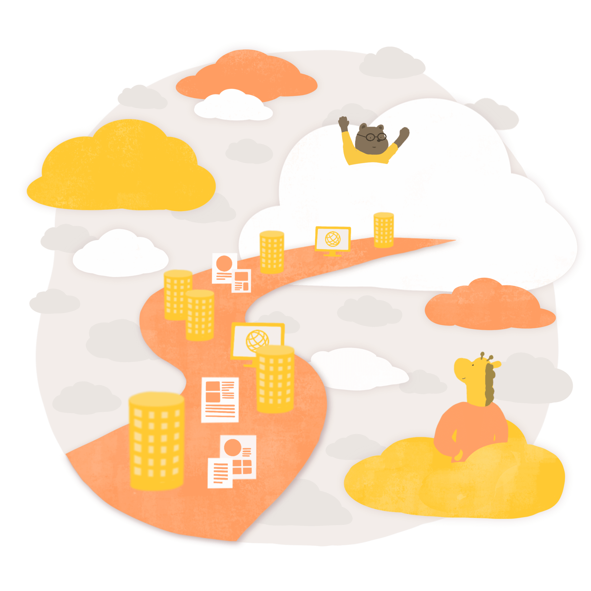 クラウドへのマイグレーション支援のイラスト