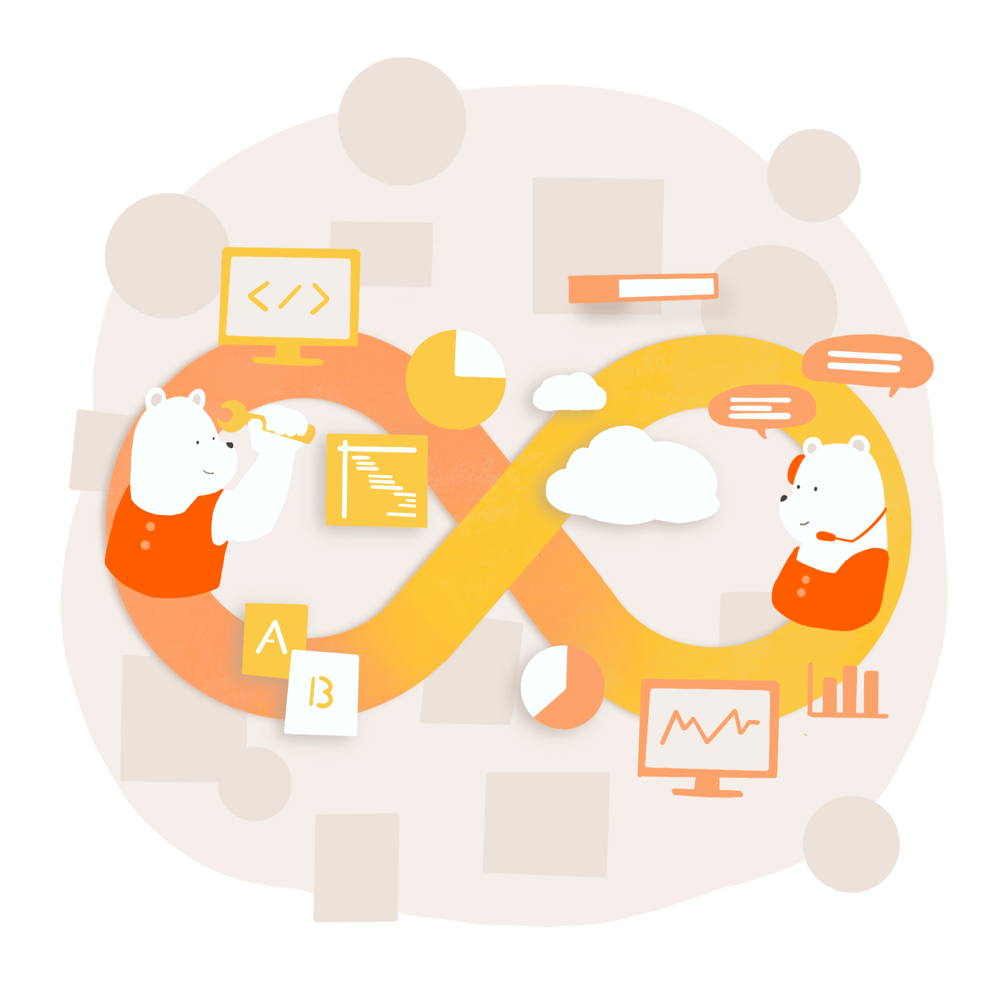 運用＆DevOpsサポートのイラスト