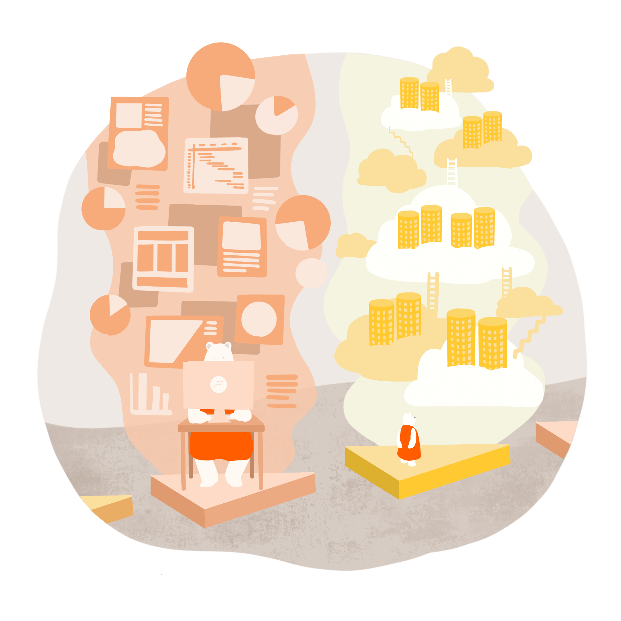 開発・保守までをワンストップでご提供のイラスト